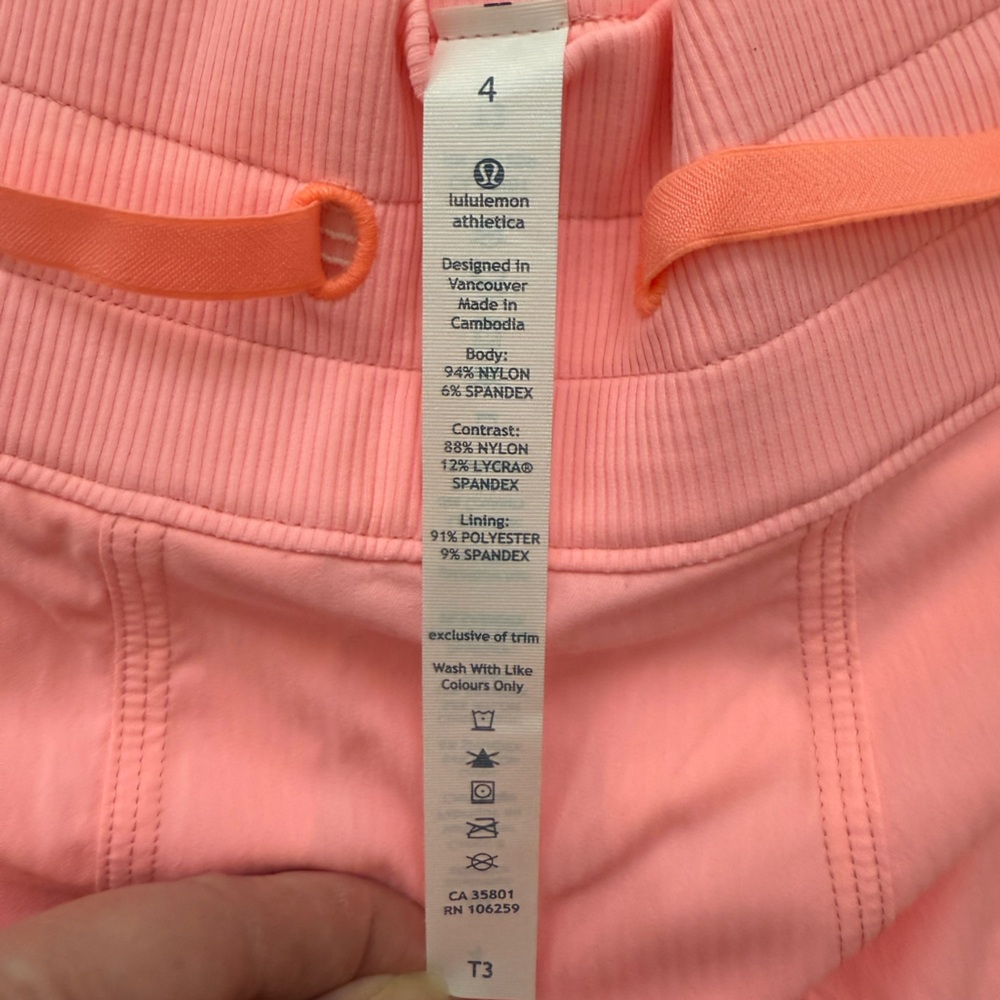 NWT Lululemon Studio Crop Pants Sz 4. NEW! Bleached CORAL! NEW WITH TAGS! - Picture 4 of 11